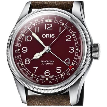 Montre Oris Big Crown Pointer Date 40mm Red Brown Leather