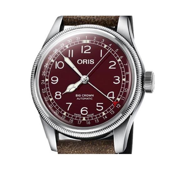 Montre Oris Big Crown Pointer Date 40mm Red Brown Leather