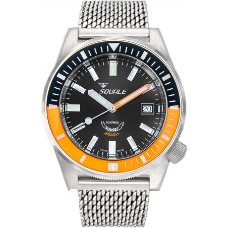 Montre Squale Matic Satin Orange Mesh