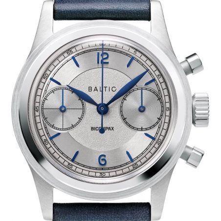 Montre Baltic Bicompax 003 Argenté / Cuir