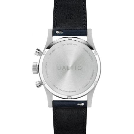 Montre Baltic Bicompax 003 Argenté / Cuir