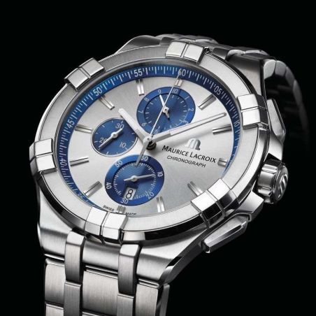 Aikon Quartz Chronographe 44mm Silver Bleu/Acier - Maurice Lacroix 