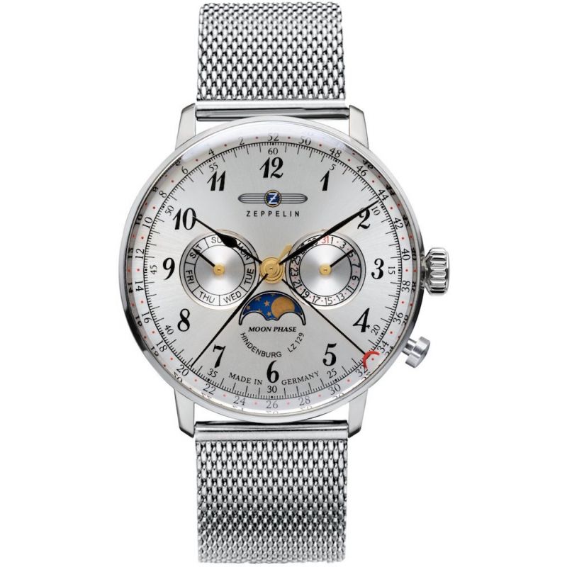 LZ 129 Hindenburg Moonphase Argent/Milanaise - Zeppelin 