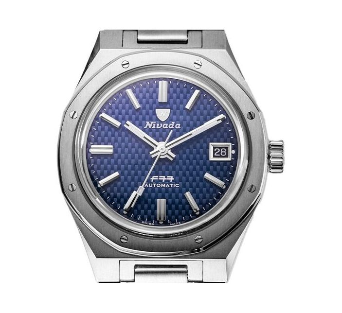 Montre Nivada Grenchen F77 Blue Date 69001A77