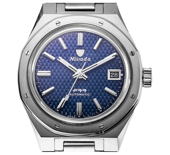 Montre Nivada Grenchen F77 Blue Date 69001A77