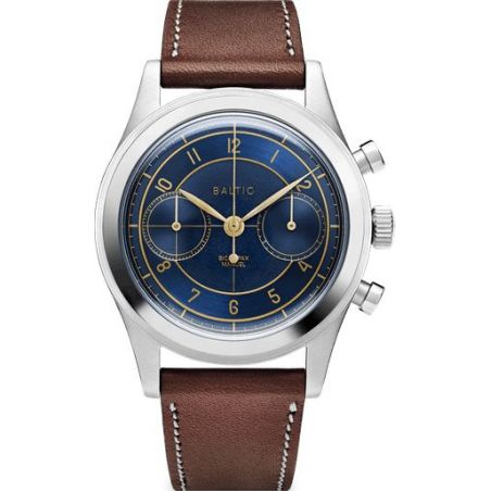 Montre Baltic Bicompax 002 Bleu Gilt / Cuir