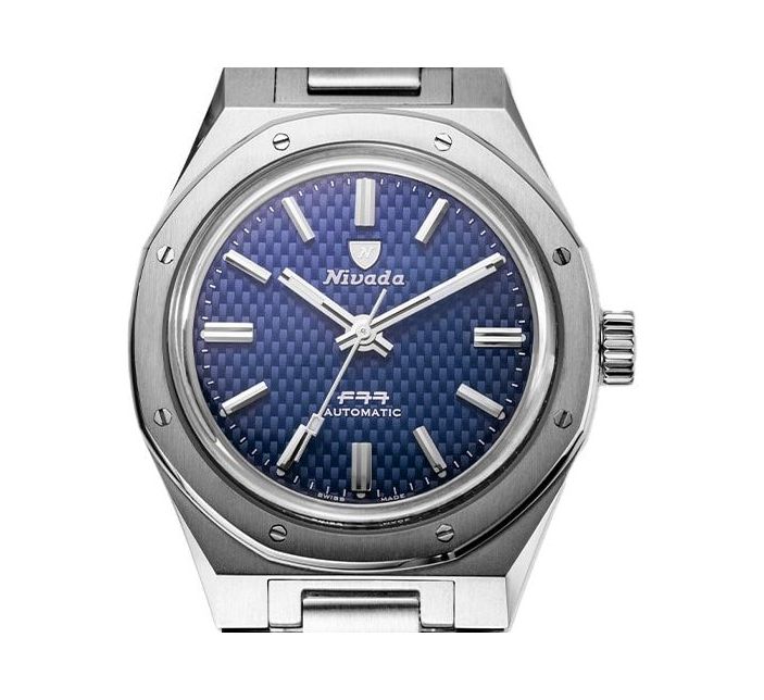 Montre Nivada Grenchen F77 Blue No Date 68001A77