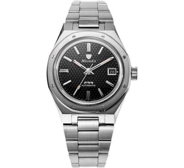 Montre Nivada Grenchen F77 Black Date 69000A77