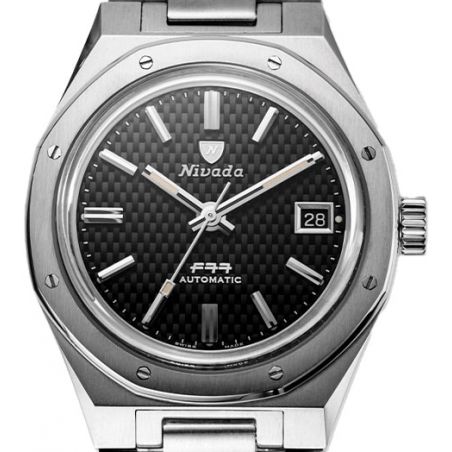 Montre Nivada Grenchen F77 Black Date 69000A77