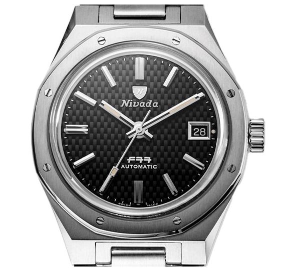 Montre Nivada Grenchen F77 Black Date 69000A77