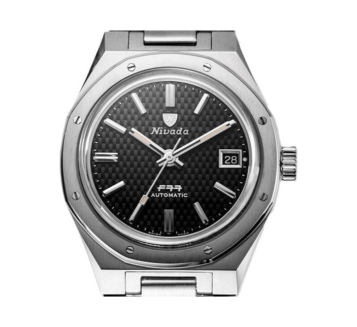 Montre Nivada Grenchen F77 Black Date 69000A77