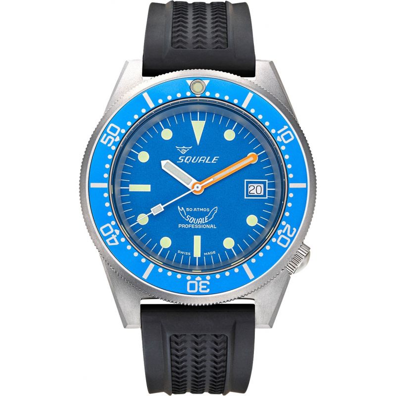 Montre Squale 1521 Blue Blasted Rubber