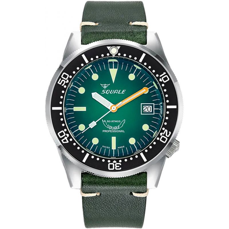 Montre Squale 1521 Green Ray Leather