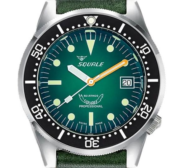 Montre Squale 1521 Green Ray Leather