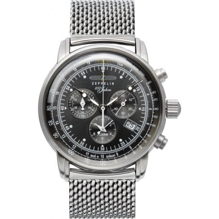 Montre Zeppelin 100 Years Zeppelin Chrono Noir/Milanaise