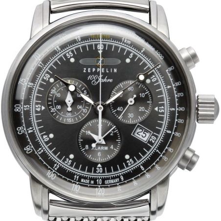 Montre Zeppelin 100 Years Zeppelin Chrono Noir/Milanaise