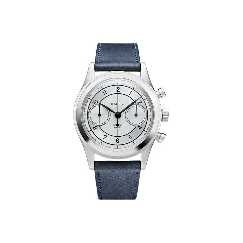 Montre Baltic Bicompax 002 Argenté / Cuir