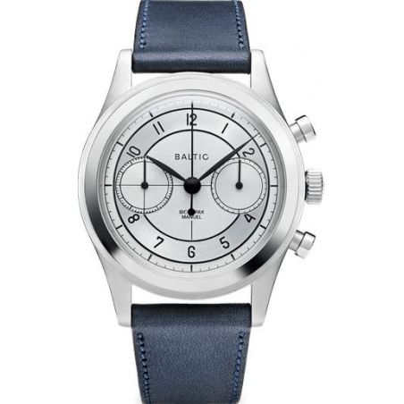 Montre Baltic Bicompax 002 Argenté / Cuir