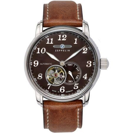 ** Montre Zeppelin LZ 127 Graf Zeppelin Automatique Coeur Ouvert Brun/Marron