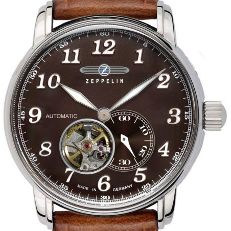 ** Montre Zeppelin LZ 127 Graf Zeppelin Automatique Coeur Ouvert Brun/Marron