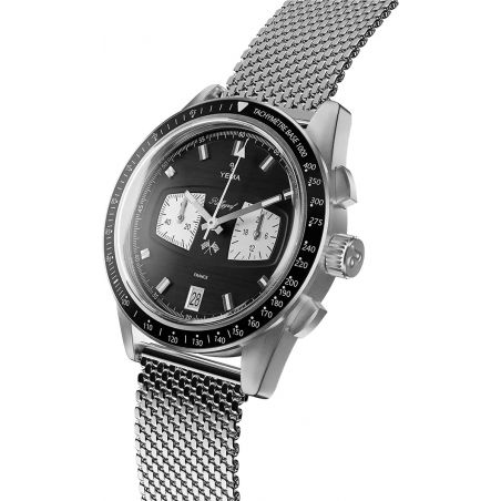 Montre Yema Rallygraf Meca-Quartz II Panda Maille Milanaise