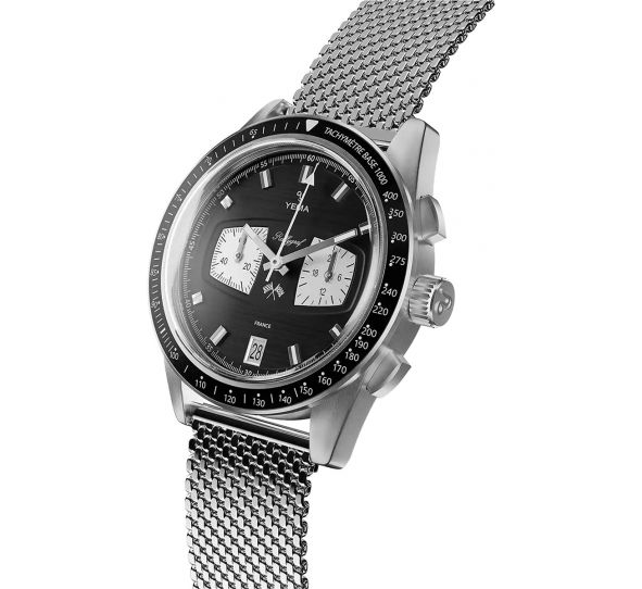 Montre Yema Rallygraf Meca-Quartz II Panda Maille Milanaise