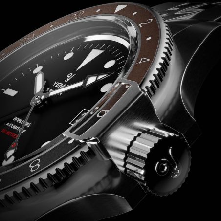 Montre Yema Superman 500 GMT Marron/Noir Steel 39/41mm