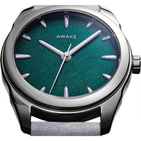 Montre Awake Sơn Mài Silver Leaf « Emerald »