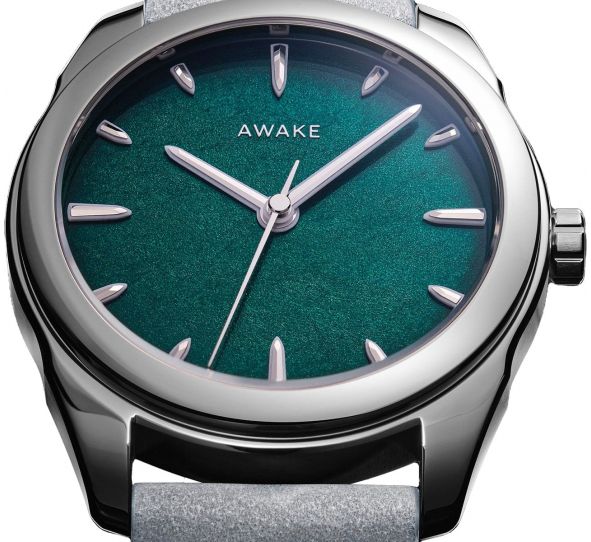 Montre Awake Sơn Mài Silver Leaf « Emerald »