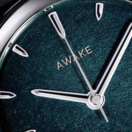 Montre Awake Sơn Mài Silver Leaf « Emerald »