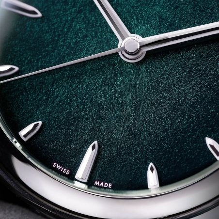 Montre Awake Sơn Mài Silver Leaf « Emerald »