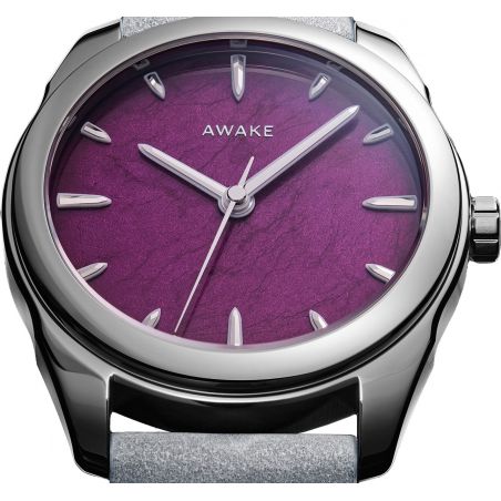 Montre Awake Sơn Mài Silver Leaf « Amethyst »