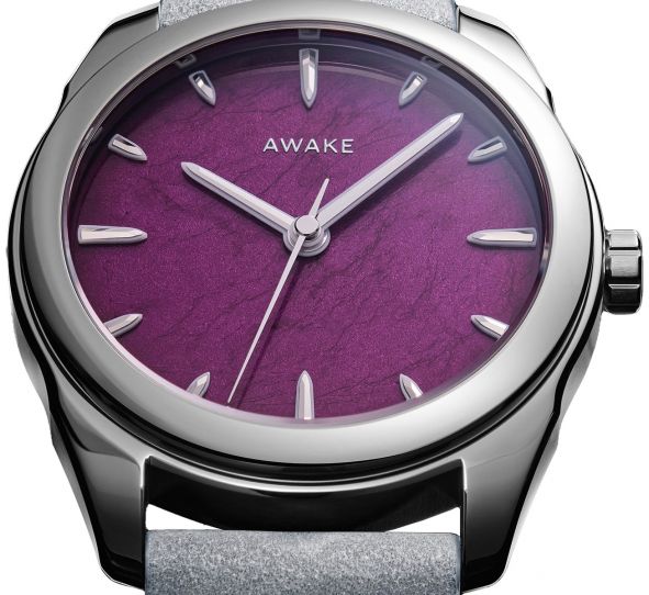 Montre Awake Sơn Mài Silver Leaf « Amethyst »