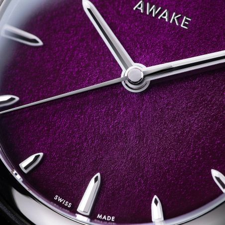 Montre Awake Sơn Mài Silver Leaf « Amethyst »