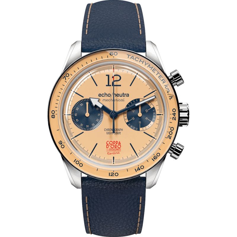 Montre Echo/Neutra Cortina 1956 Chronograph Light Peach Coppa d'Oro delle Dolomi