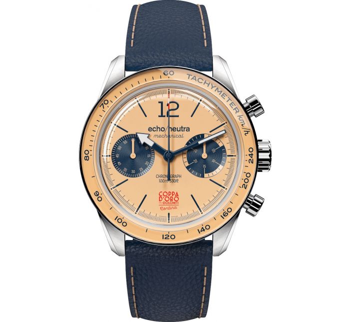 Montre Echo/Neutra Cortina 1956 Chronograph Light Peach Coppa d'Oro delle Dolomi