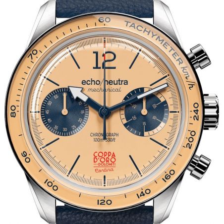 Montre Echo/Neutra Cortina 1956 Chronograph Light Peach Coppa d'Oro delle Dolomi