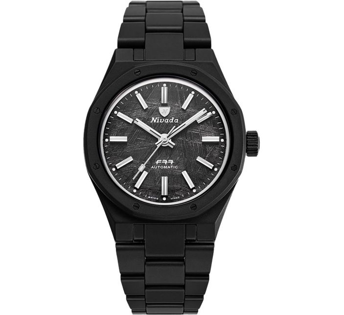 Montre Nivada Grenchen F77 Ceramic Black Météorite 68020A77