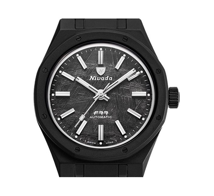 Montre Nivada Grenchen F77 Ceramic Black Météorite 68020A77