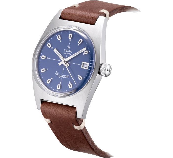 Montre Yema Vintage - Mécanique Manuelle - Cadran Bleu Boîtier Asymétrique - Occasion Rétro