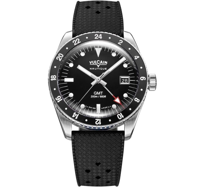 Montre Vulcain Skindiver Nautique GMT Black Luminova White