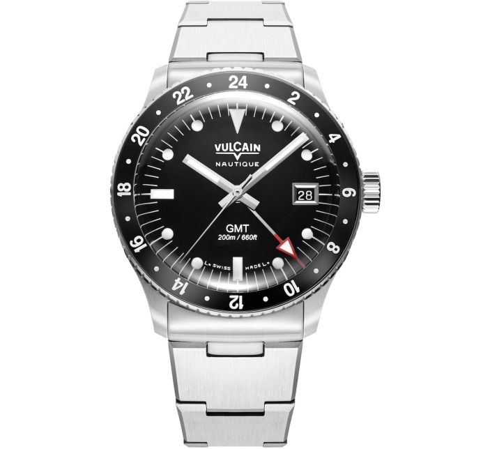 Montre Vulcain Skindiver Nautique GMT Black Luminova White