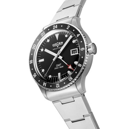 Montre Vulcain Skindiver Nautique GMT Black Luminova White