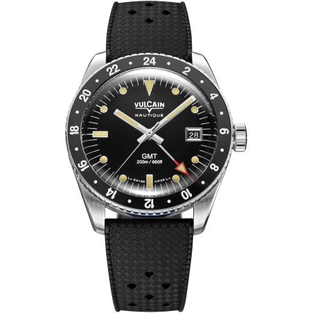 Montre Vulcain Skindiver Nautique GMT Black Luminova Beige