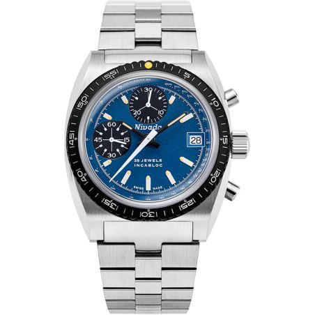 Montre Nivada Grenchen Chronograph Blue 77003A