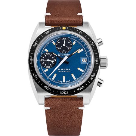 Montre Nivada Grenchen Chronograph Blue 77003A