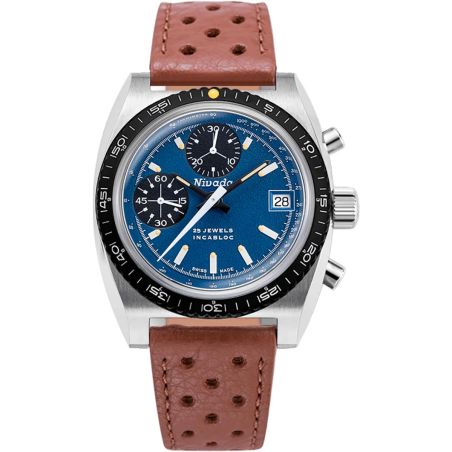 Montre Nivada Grenchen Chronograph Blue 77003A