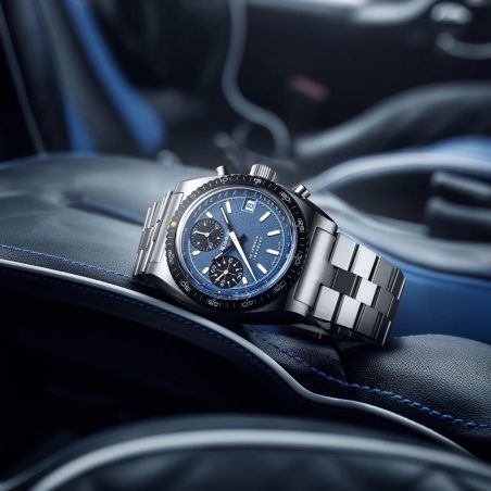 Montre Nivada Grenchen Chronograph Blue 77003A