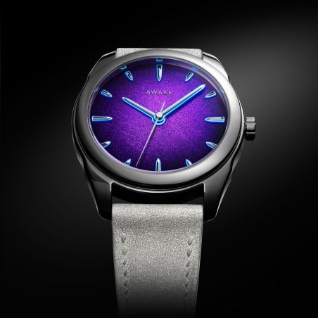Montre Awake Sơn Mài Silver Leaf « Ultra Violet »