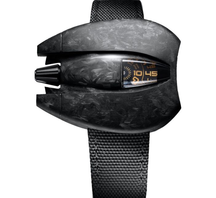 Montre Spaceone Jumping Hour Orange Carbon